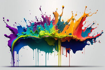 colorful paint splashes