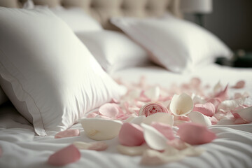 Fototapeta na wymiar rose petals on the bed. sketch art for artist creativity and inspiration. generative AI