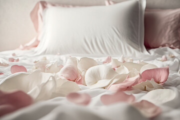 Fototapeta na wymiar rose petals on the bed. sketch art for artist creativity and inspiration. generative AI