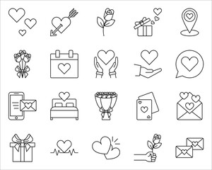 Valentine icon set. Happy valentine day related icon. vector illustration on white background
