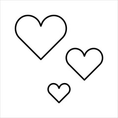 Romantic Heart Icon vector illustration design in trendy style for Marriage Celebration on white background