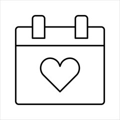 February 14, calendar icon. Valentines day. Love. Date. vector illustration on white background