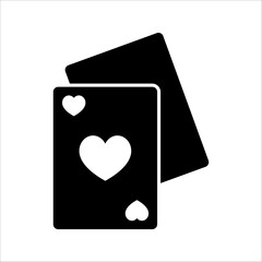 Pair of playing cards icon. Vector minimal poker or blackjack symbol. vector illustration on white background