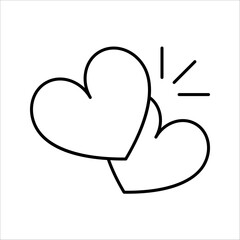 Romantic Heart Icon vector illustration design in trendy style for Marriage Celebration on white background