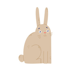 Adorable baby rabbit. Cute print for banner, card, t-shirt cartoon vector illustration