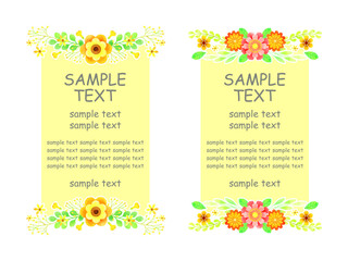 かわいい花と植物の装飾フレーム