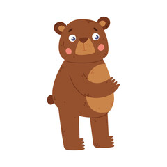 Obraz na płótnie Canvas Adorable baby bear. Lovely wild forest animal. Cute print for banner, card, t-shirt cartoon vector illustration