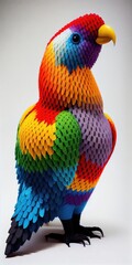 Knitted colorful cockatoo