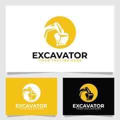 excavator logo vector design template
