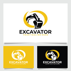 excavator logo vector design template