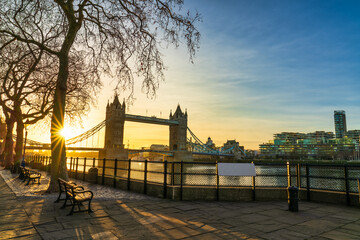 Obraz premium Tower Bridge at sunrise in London. England