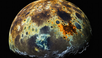 Callisto View from Space. Generative AI.