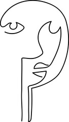 Line drawing of a Muslim woman wearing a hijab