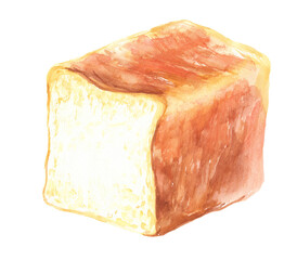 水彩で描いた食パンのイラスト