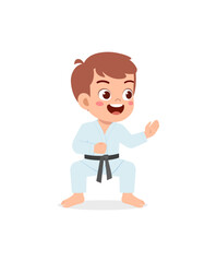 cute little kid training and showing karate pose © Colorfuel Studio