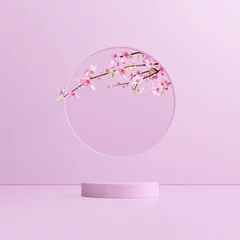 Zelfklevend Fotobehang Beautiful spring, cherry blossom background with pink background © LHG