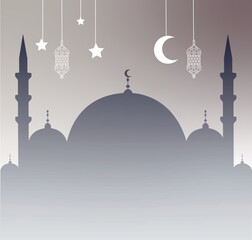 islamic background vector illustration, mosque, ramadan