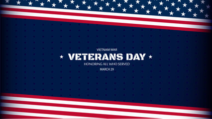Happy national vietnam war veterans day march 29 with navy black stars background vector illustration - obrazy, fototapety, plakaty