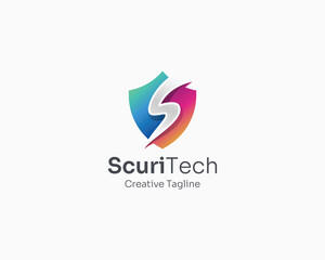 Creative security technology logo gradient