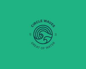 Creative simple modern circle waves logo