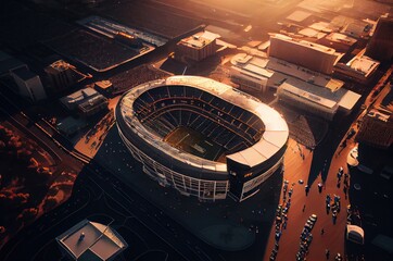 Football Stadium In City Generative AI