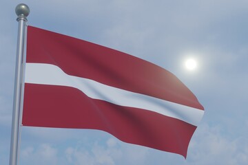 National Flag in the Wind  -Latvia