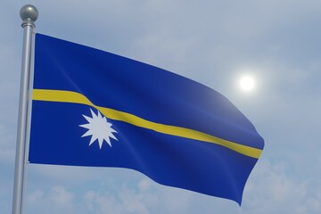 National Flag in the Wind  -Nauru