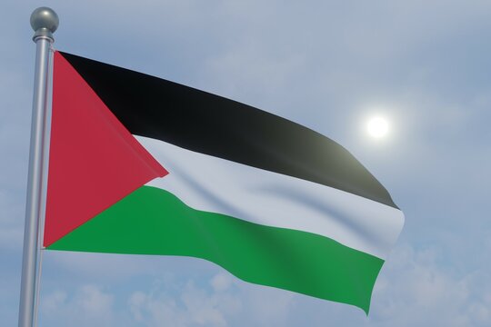 National Flag in the Wind  -Palestine