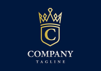 Letter C Royal Luxury Emblem Logo Template.