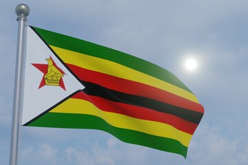 National Flag in the Wind  -Zimbabwe