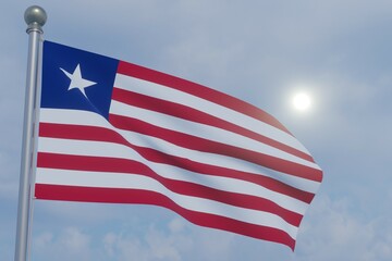 National Flag in the Wind  -Liberia