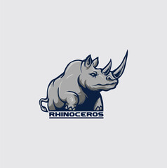 rhino mascot logo illustration