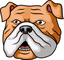 Cute bulldog head mascot character