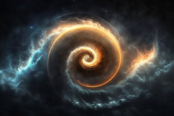 A Whirling Spiral Vortex Galaxy Background Created by Generative AI Technology