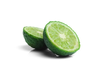 Lime closeup isolated on white background.