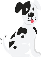 Happy cartoon dog vector illustration.