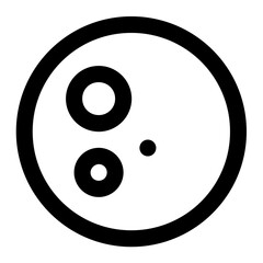 Full moon phase in outline icon. Moon, planet, surface, space