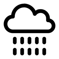 Rain season in outline icon. Heavy rain, cloud, storm, weather