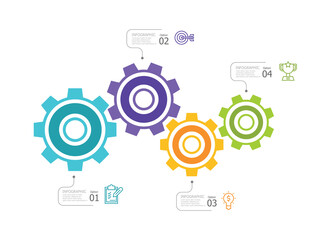 cog gear wheel horizontal infographic element