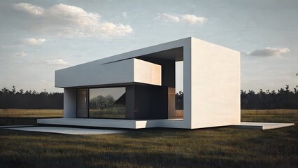 Fototapeta na wymiar Minimalist architecture concrete modern interior