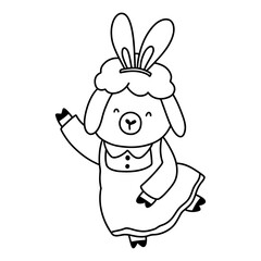 Easter Rabbit Animal Farmer, Easter Elements, Easter farm concept