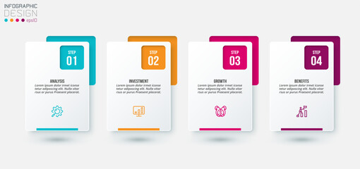 Infographic template business concept with step.