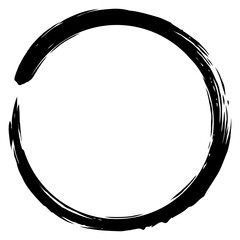 Enso Zen Japanese Circle Brush Paint Vector Logo Icon Illustration