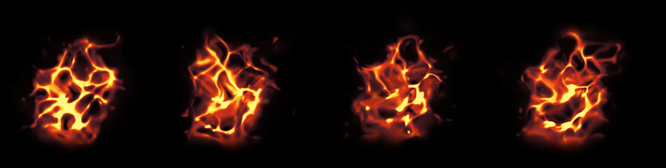 火の玉４種類の背景エフェクト　Fireball