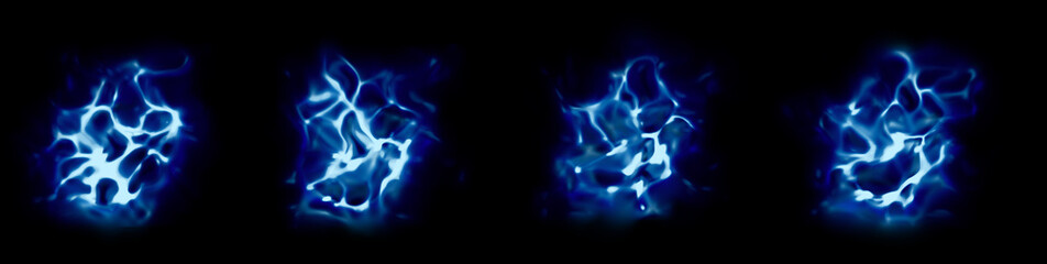 青い火の玉４種類の背景　Blue fireball
