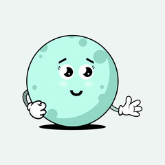 Adorable Cute Moon Character Vector Illustration