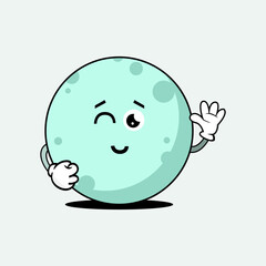 Adorable Cute Moon Character Vector Illustration