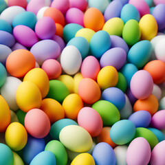 Fototapeta na wymiar Easter egg colorful pastel pile of eggs holiday background seq 7 of 23