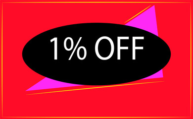 1% off - red sale banner 
