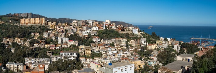 Naklejka premium View of the buildings and streets of Skikda, North Algeria
